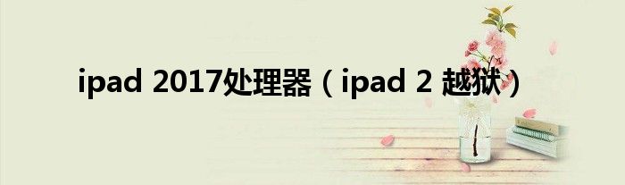 ipad 2017处理器（ipad 2 越狱）