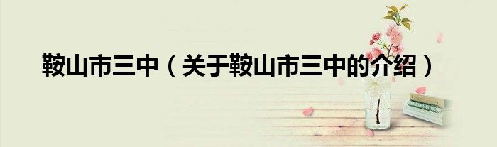 鞍山市三中（关于鞍山市三中的介绍）